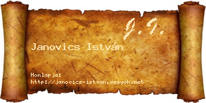 Janovics István névjegykártya