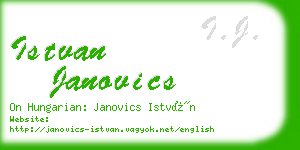 istvan janovics business card